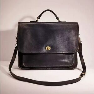 COACH A8C-5181 Black Vintage Colebrook Briefcase Top Handle Crossbody Laptop Bag